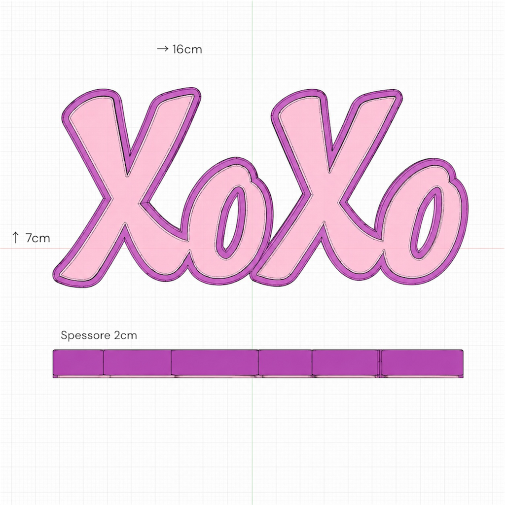 Scritta 3D Personalizzata – XoXo