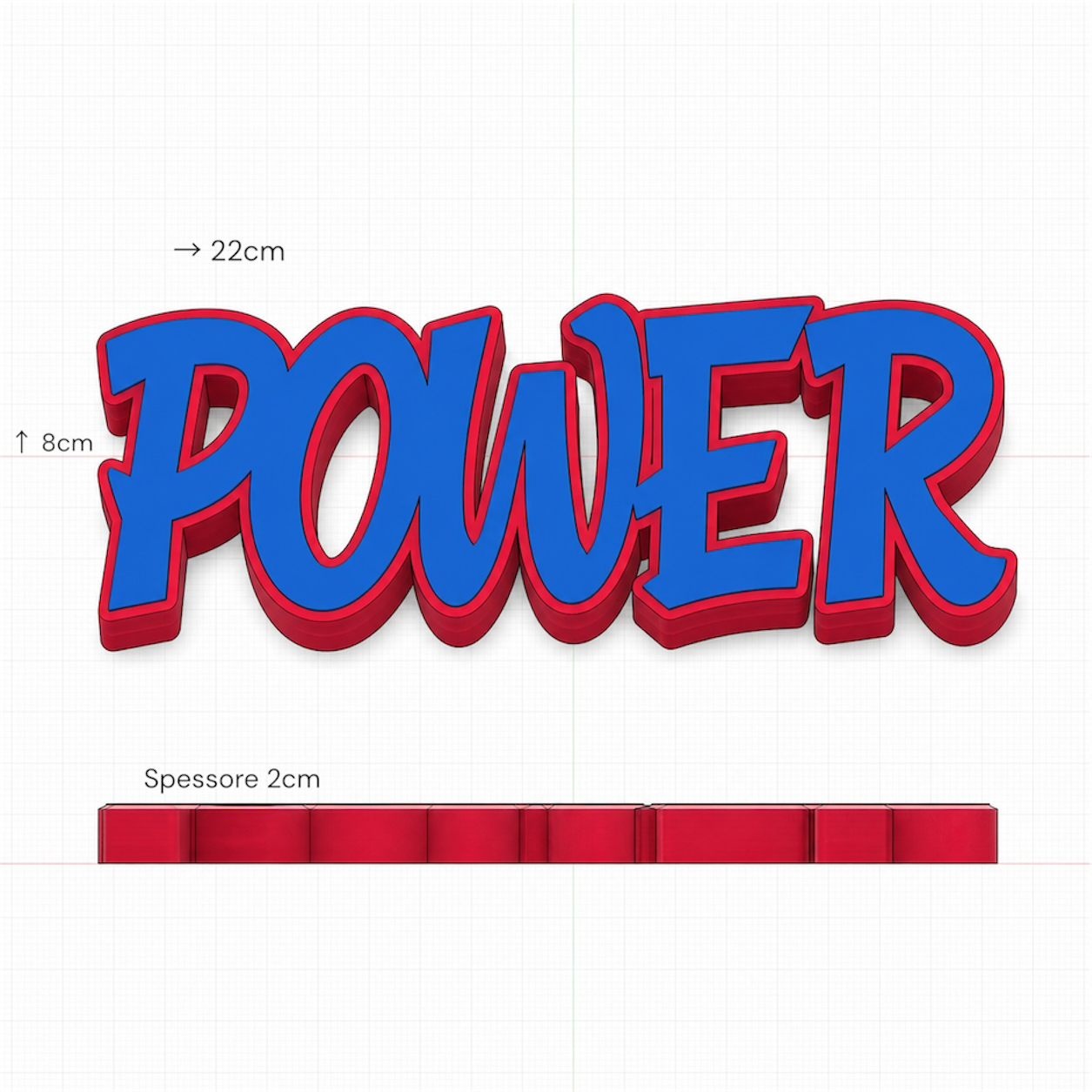 Scritta 3D Personalizzata – POWER
