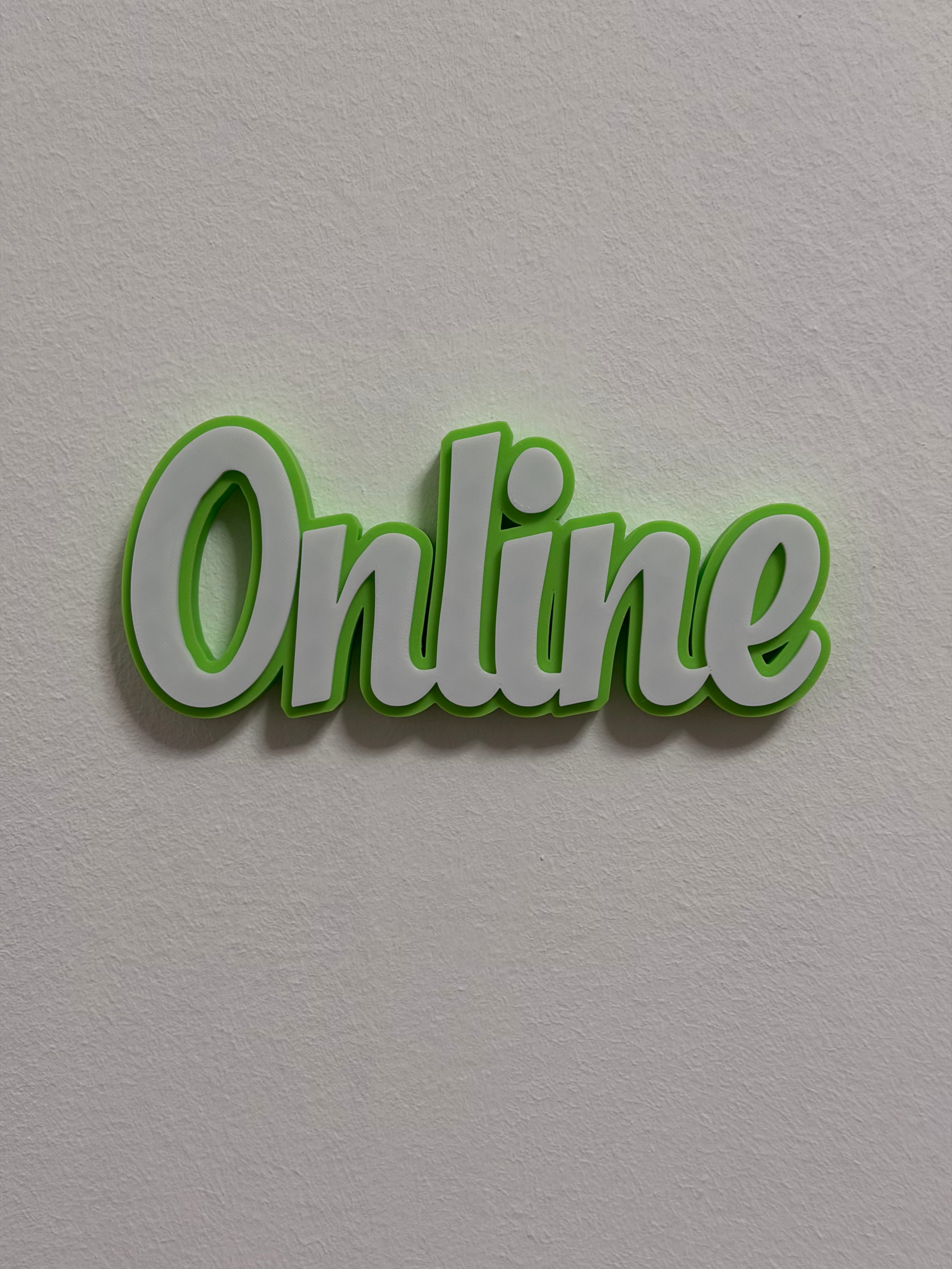 Nome Personalizzato 3D “Online” – Decorazione da Parete o Scrivania
