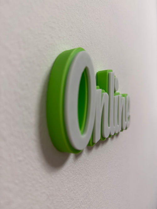 Nome Personalizzato 3D “Online” – Decorazione da Parete o Scrivania